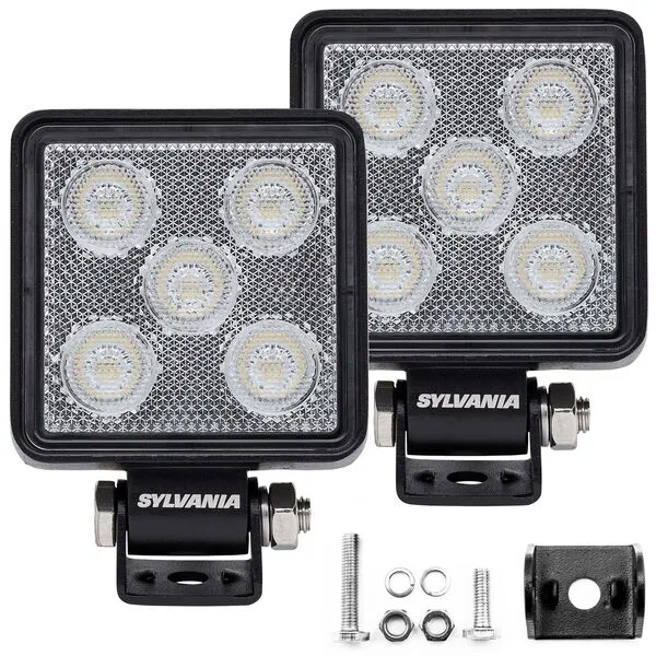 SLMCUB3INFL2.BX2 – SYLVANIA Driving/ Fog Light, LED Bulb 5 OSRAM Clear LEDs 2.87 Inch Square 0.7 AMP At 12 Volt DC Fl...